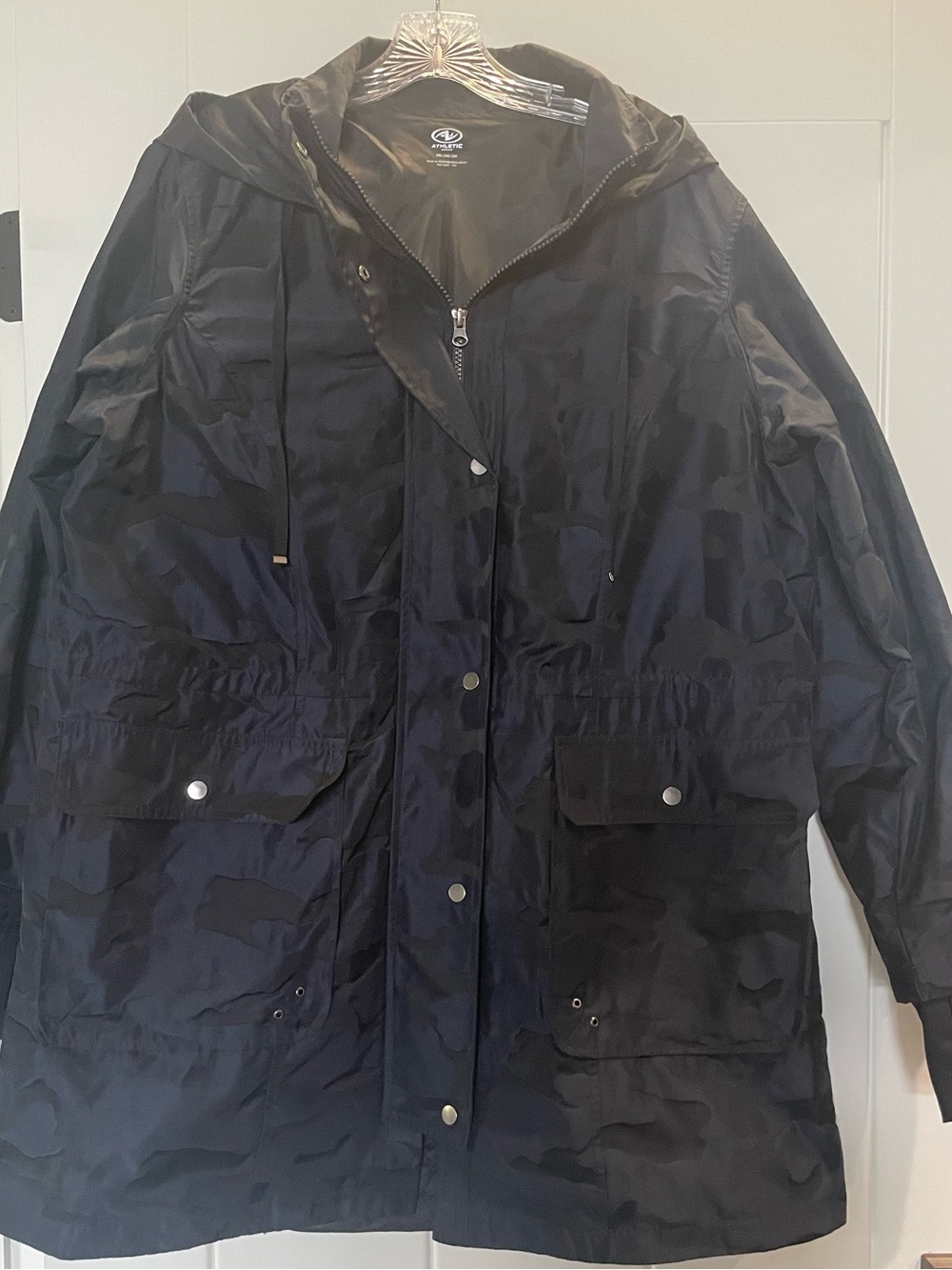 Athletic Works Black and Navy Hooded Utility Jacket